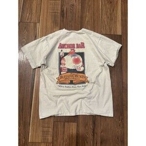 Vintage 90s Chicken Wings Comedy Humor Graphic NY T-Shirt Sz L (SEE PICS!)